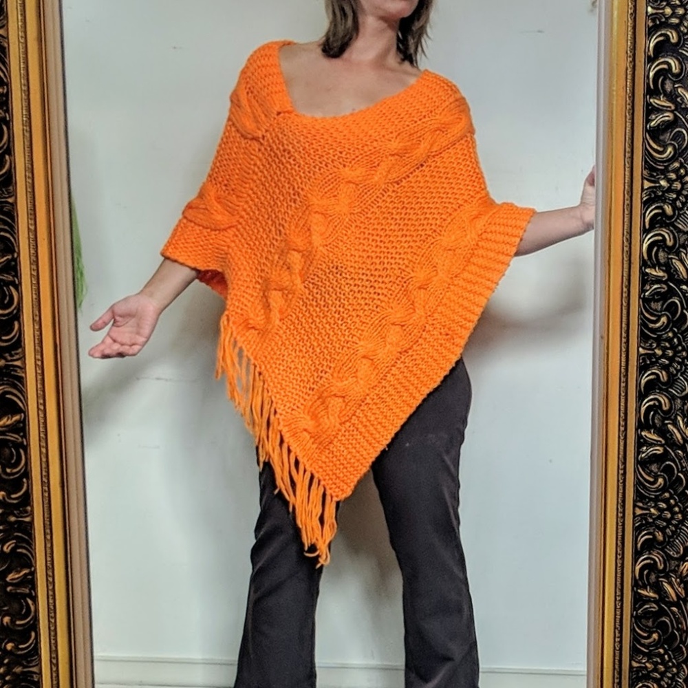 warm handmade knit shawl